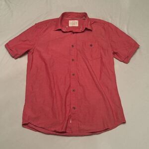 Weatherpoof Red Button Down Short Sleeve Shirt size medium